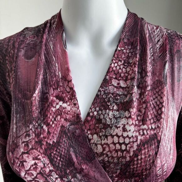 Snake Skin Animal Print Slinky Ruched Body Con Dress - Picture 8 of 8